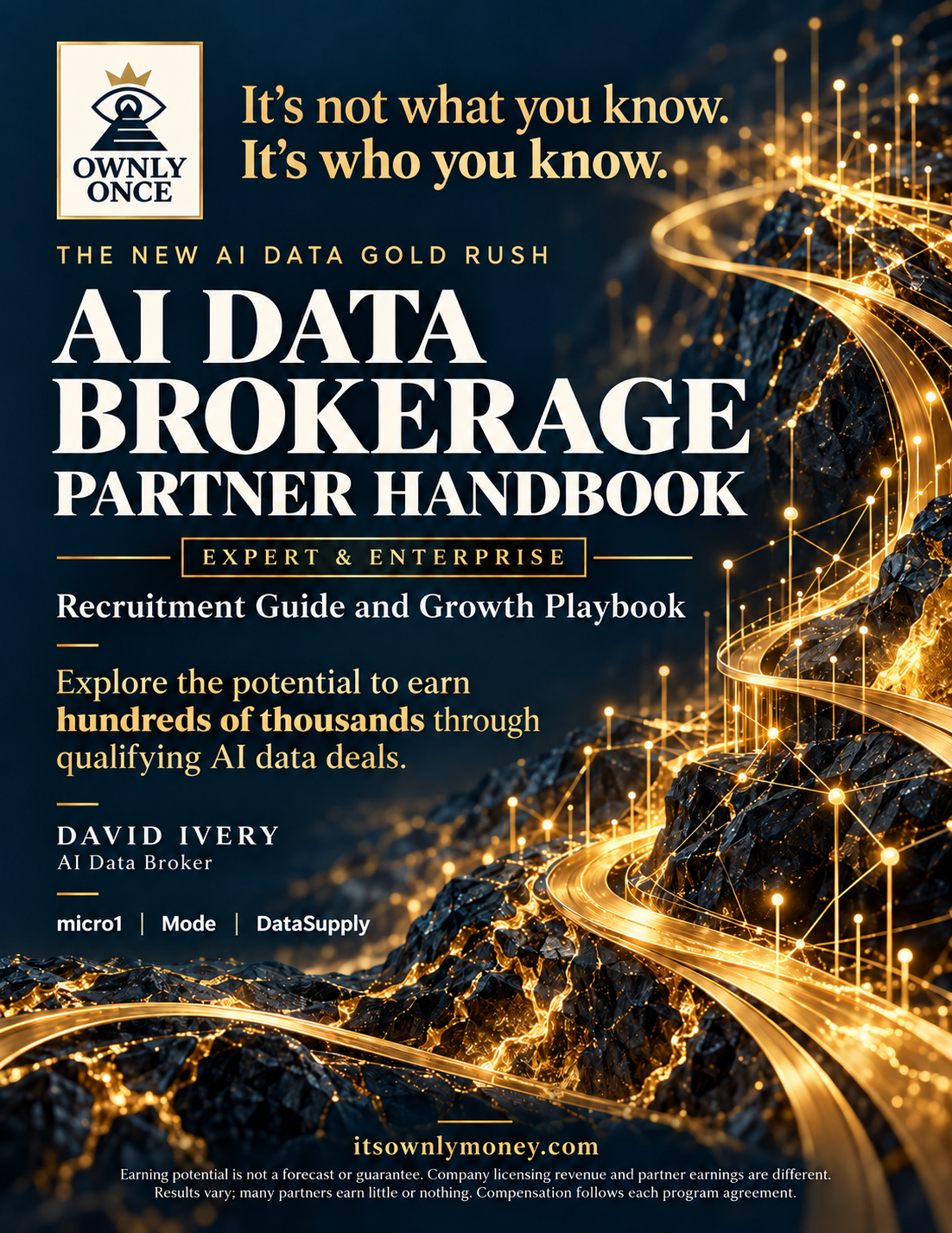 Ownly ONCE AI Data Brokerage Partner Handbook. It’s not what you know. It’s who you know.